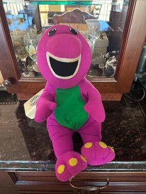 Barney Purple Plush Dinosaur Toy with Green Belly - Plush Pet Reptile